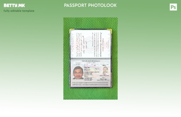 Модерен стил Џибути пасош шаблон фото изглед